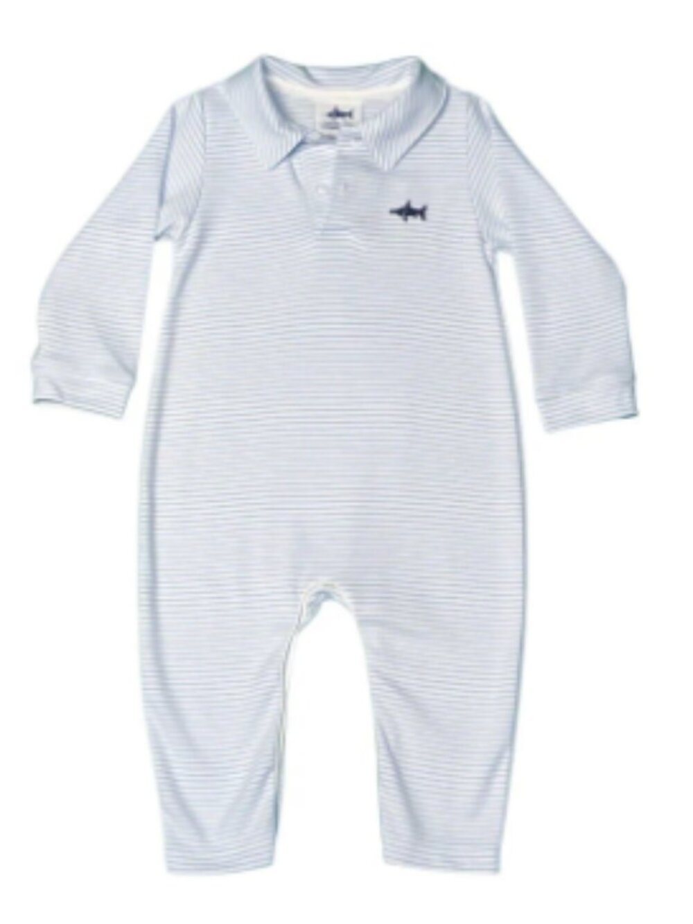 Saltwater Boys - Signature Pima Polo Romper (Blue Stripe)